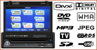 1DIN выездной монитор Celsior CST-7000G DVD GPS